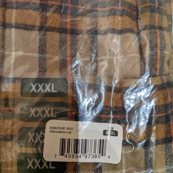 Eddie Bauer Bristol Flannel Relaxed Open Fit 100% Cotton Size XXXL SNEW WITH TAG - Picture 3 of 9